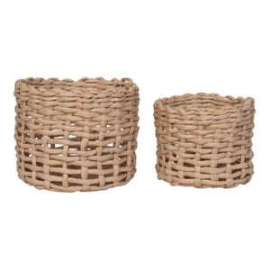 Paniers De Rangement Décoratifs - Lot De 2 - Tissu Polyester, Pliables - Pour Étagère, Placard, Bureau (25x16x12 Cm)