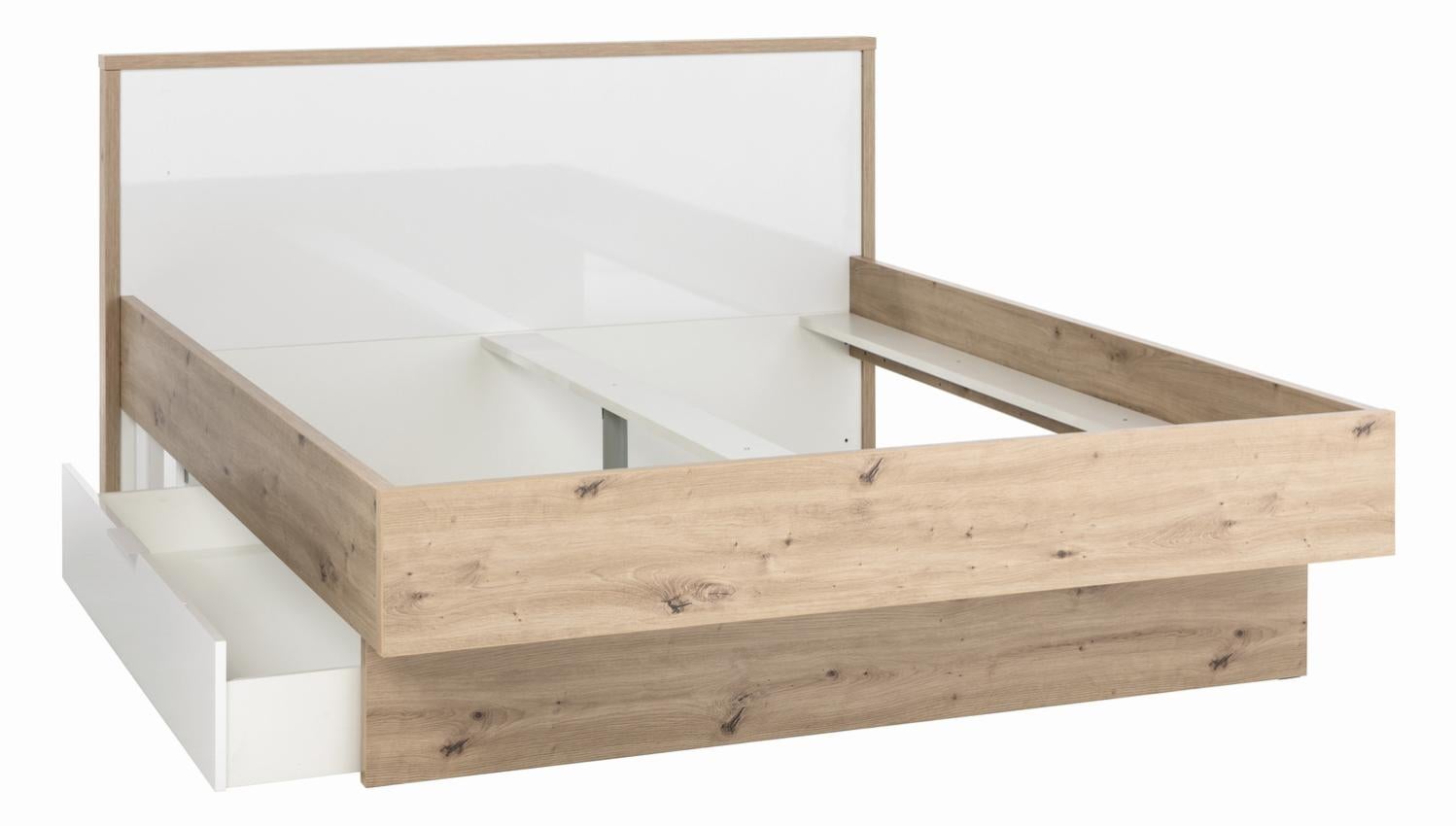 COMPOSAD Scrivania MONETA Con Cassetto, 100x80x40 Cm, Rovere Sonoma E Bianco, Made In Italy, In Pannello Ecologico FSC 100% Riciclato