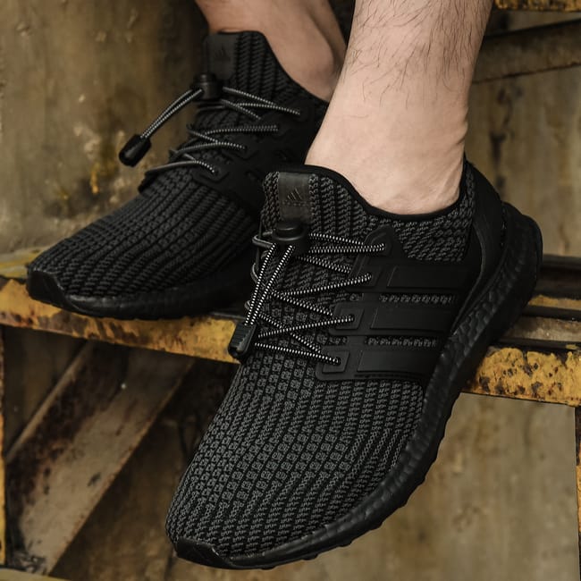 Lacets elastiques sans cravate pour chaussures de sport chaussures decontractees Black Leroy Merlin