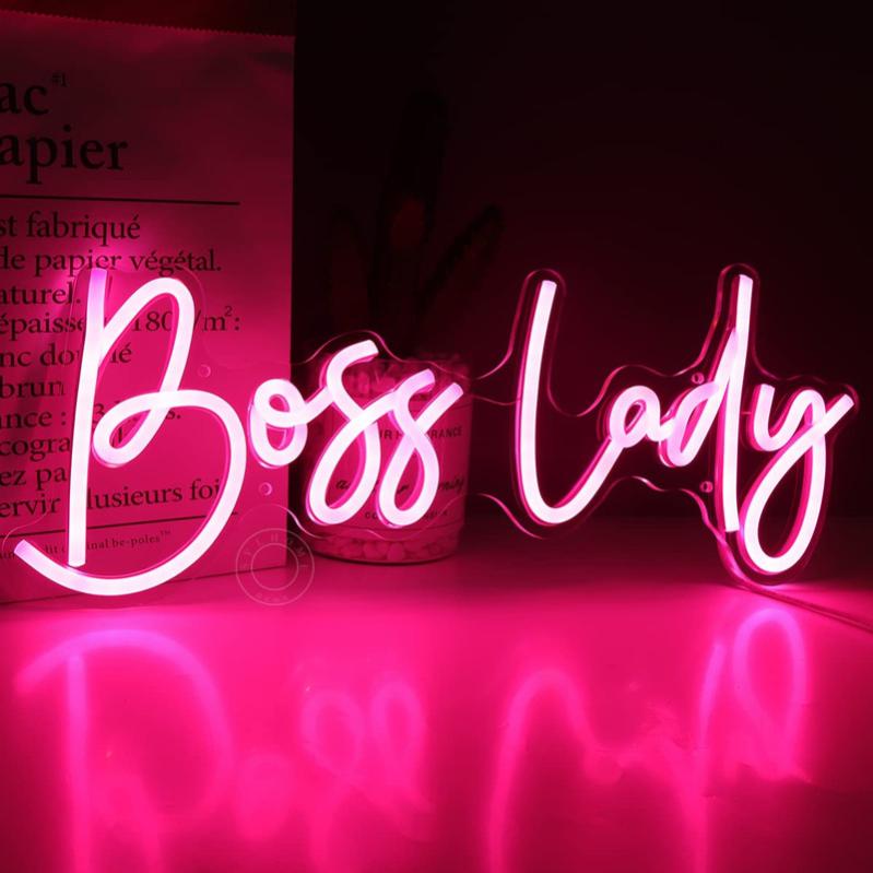 Néon LED Boss Lady, Enseigne Lumineuse au Néon LED,Rose LED Mot Lumière ...