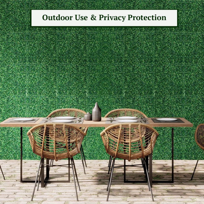 12 Pannelli Siepe Artificiale 60x40cm | Bosso Traliccio Per Privacy | Per Interni Ed Esterni - Foto 3