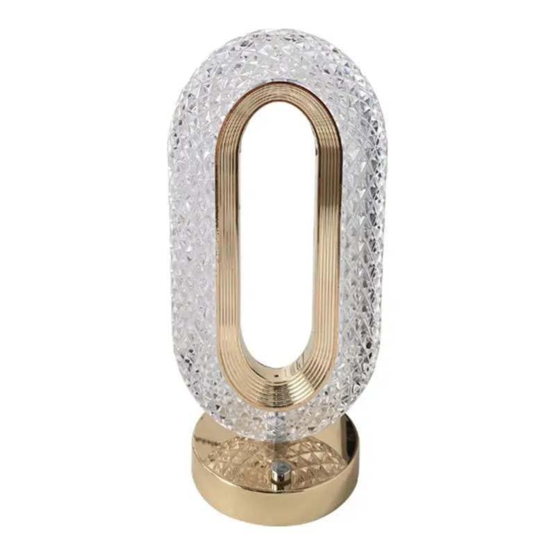Lámpara de mesa de cristal led de 3 colores, luz de noche junto a la cama regulable, recargable, inalámbrica, decoración creativa de barra acrílica
