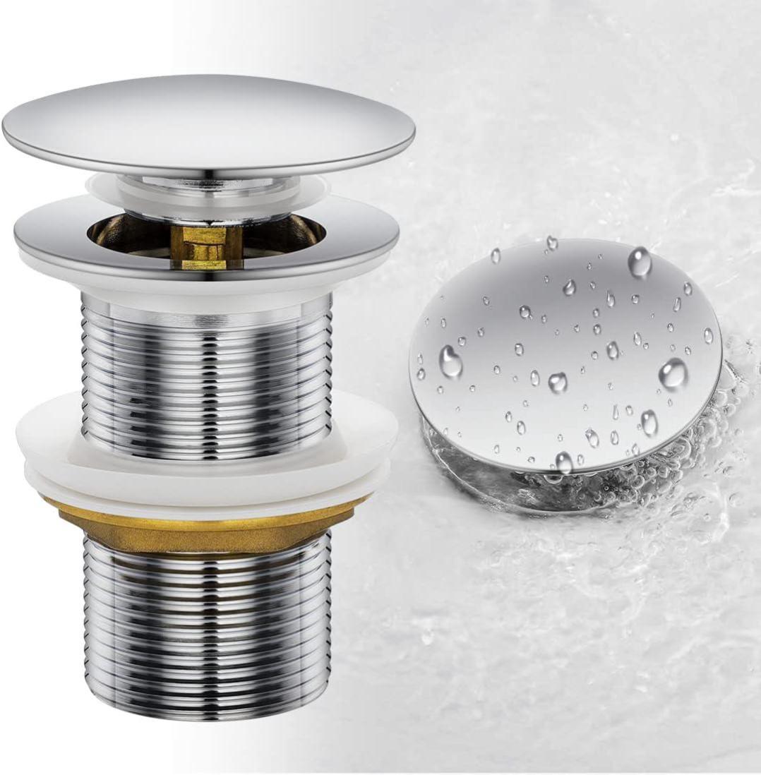 Bonde De Lavabo Universel Blanc - Laiton Chromé - Réglable 6.5-8.5 Cm