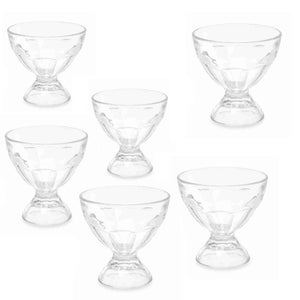 Set di 6 coppette in vetro per gelato e dessert, per parfait, macedonia di frutta o budino, colori assortiti, set da 6, 155,9 g