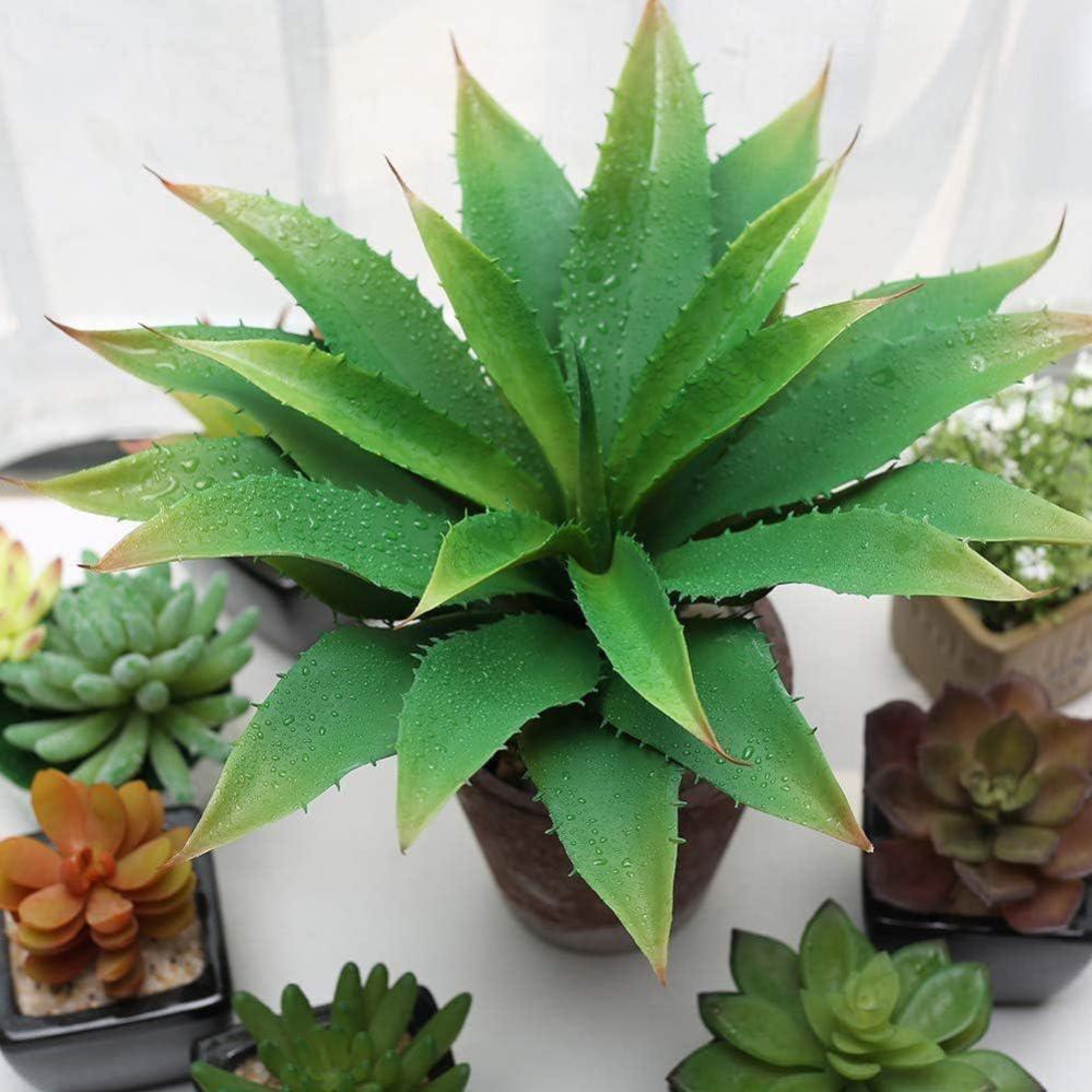 Vert-Plante artificielle Aloès vera - 30,5 cm de large Pour décoration intérieure et extérieure, jardin et salle de bains - 4