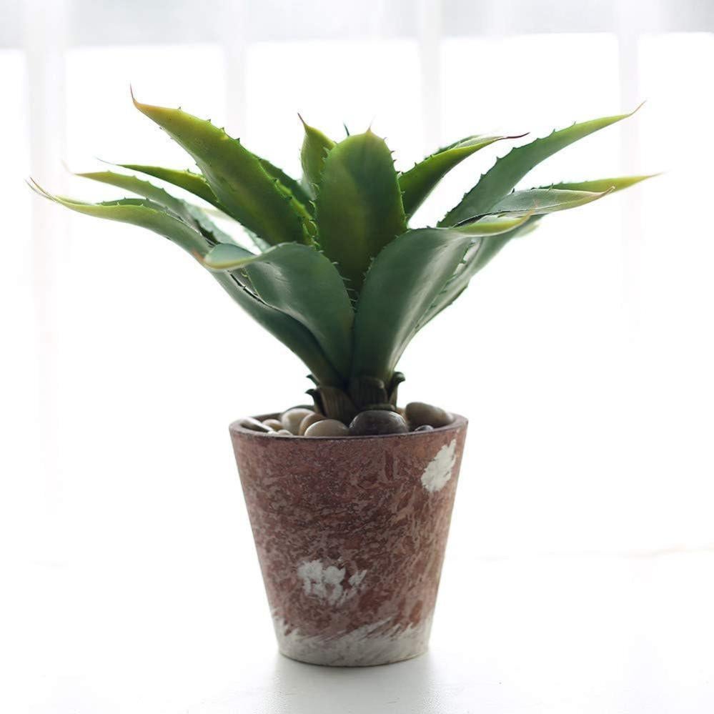 Vert-Plante artificielle Aloès vera - 30,5 cm de large Pour décoration intérieure et extérieure, jardin et salle de bains - 3