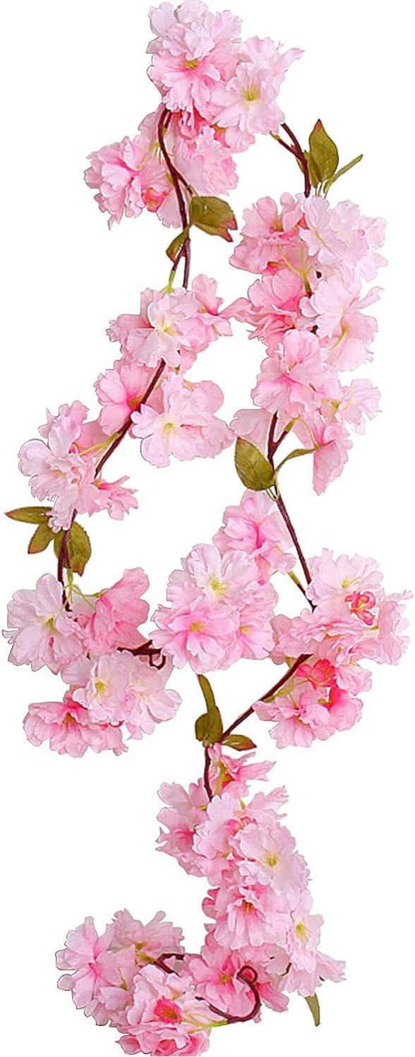 1 77m 2pcs Rose Guirlande De Fleurs Artificielles Fleur De Cerisier 