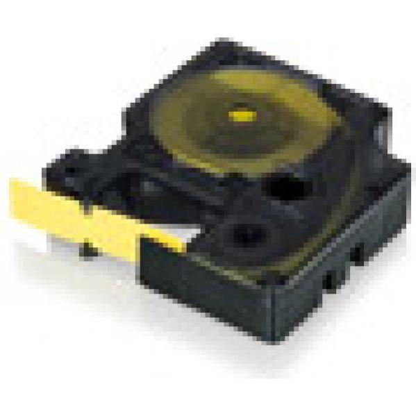 Étiquettes Thermorétractables Pour Dymo Gaines - 6mm Noir Sur Jaune - Lot De 3 Rouleaux - 1,5 M Chacun