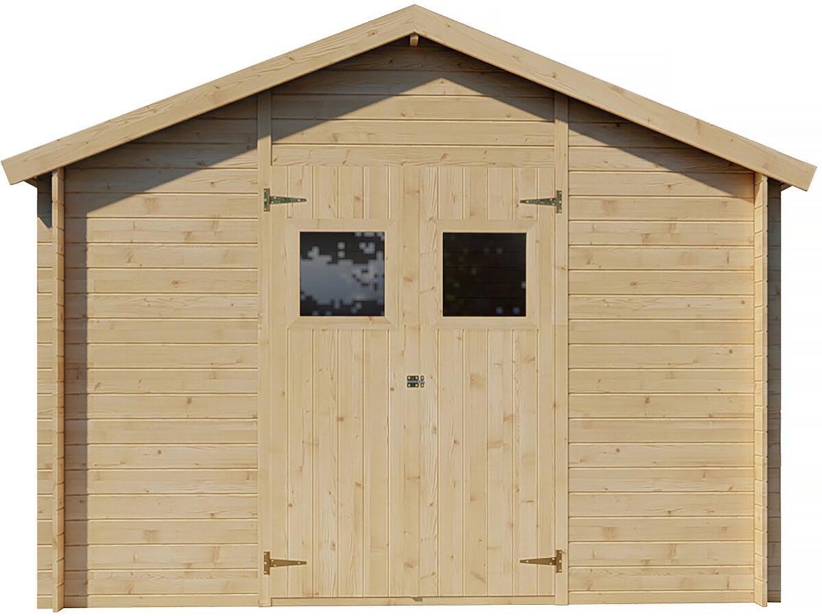 Abri de jardin bois 9m2 "Gers" - 300 x 300 x 238 cm - 19 mm | Leroy Merlin