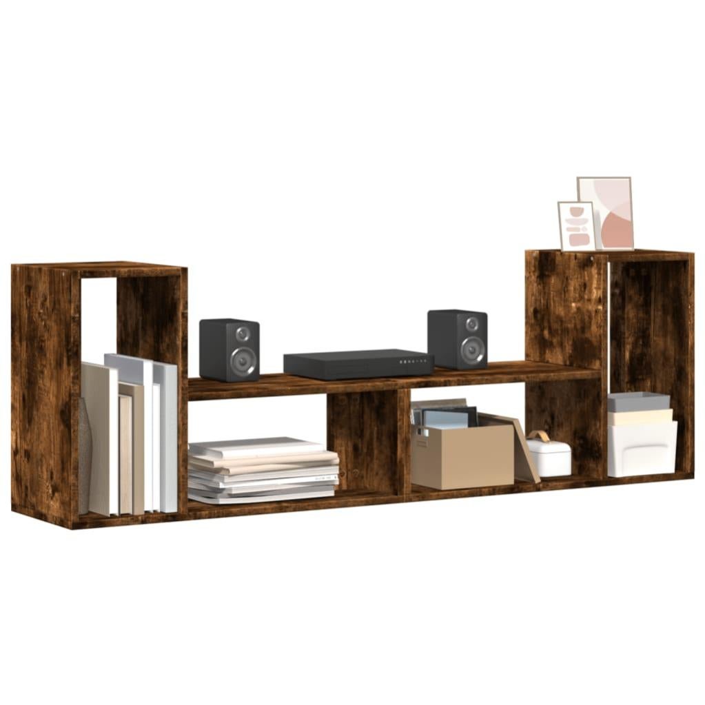 2 pcs Meubles TV | Banc TV | Armoire TV chêne fumé 75x30x50 cm bois d'ingénierie CFW60785 - 5