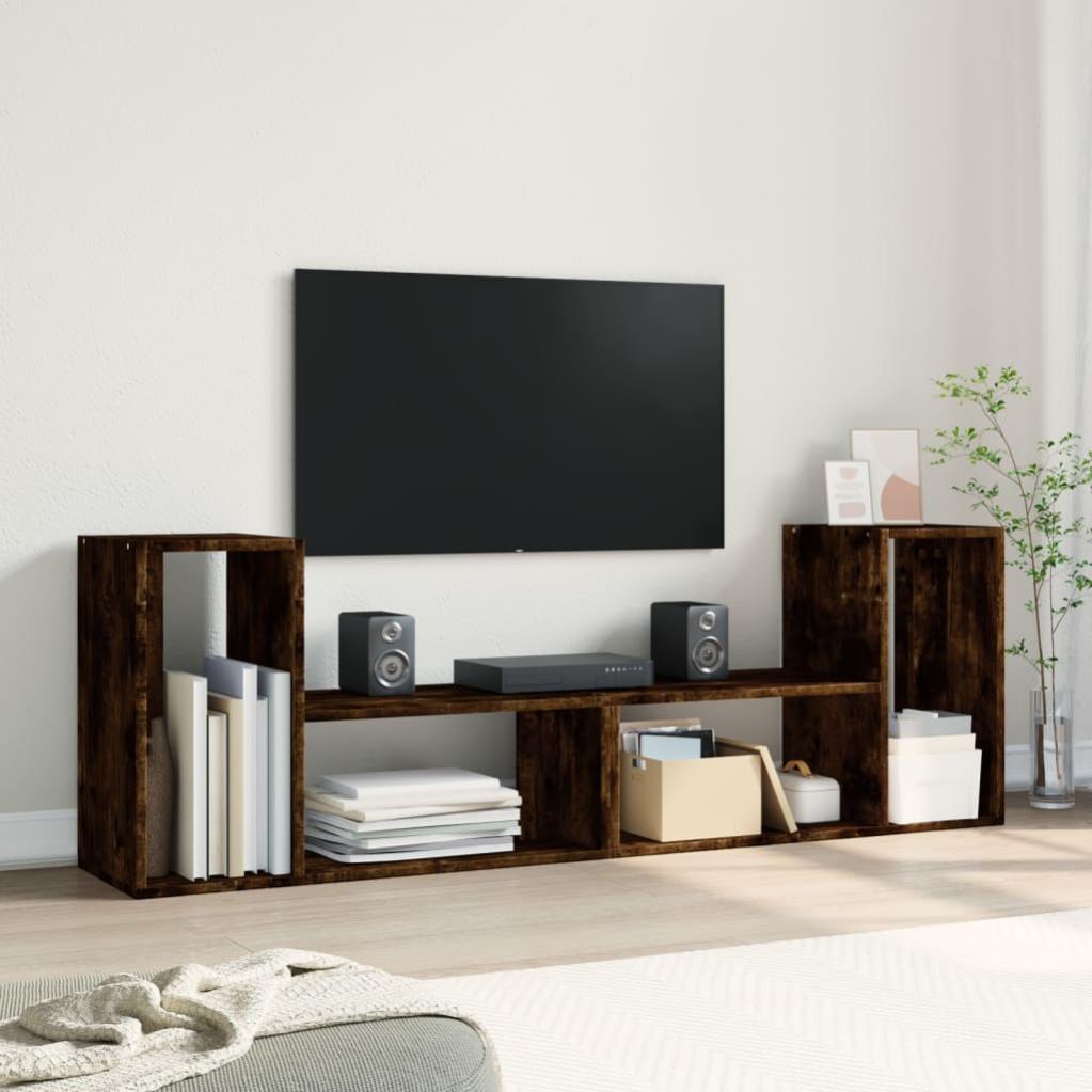 2 pcs Meubles TV | Banc TV | Armoire TV chêne fumé 75x30x50 cm bois d'ingénierie CFW60785 - 3
