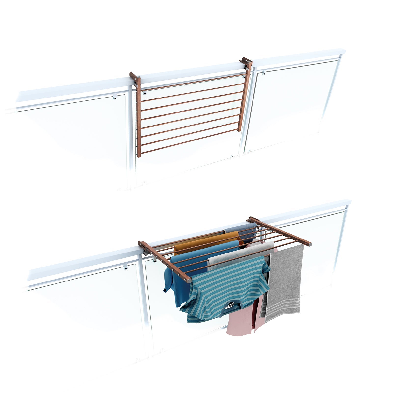 Tendoir De Balcon Rabattable S Choir Linge Pour Rambarde Ext Rieur