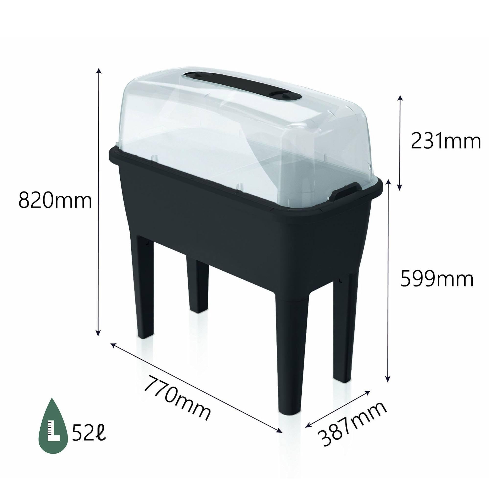 Set da giardino urbano da 52 L in PP nero + annaffiatoio da giardino verde da 4,5 L - 2