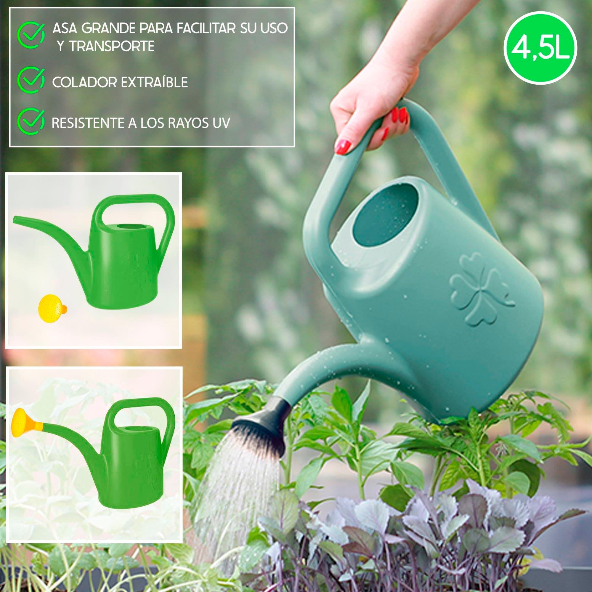 Set da giardino urbano da 52 L in PP nero + annaffiatoio da giardino verde da 4,5 L - 5