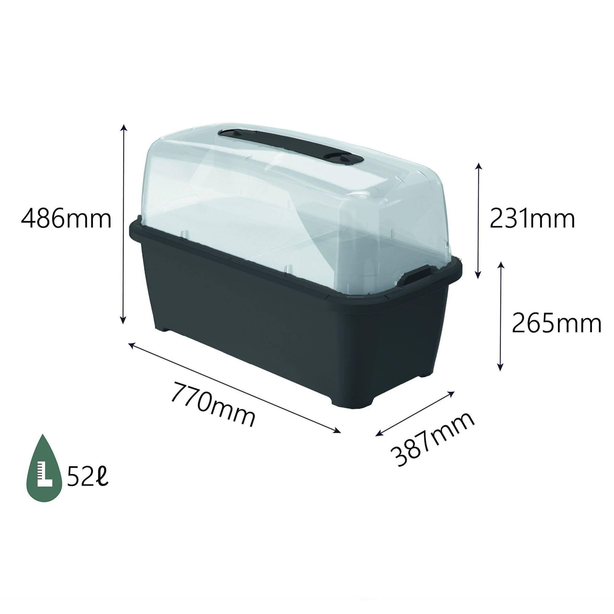 Set da giardino urbano da 52 L in PP nero + annaffiatoio da giardino verde da 4,5 L - 3