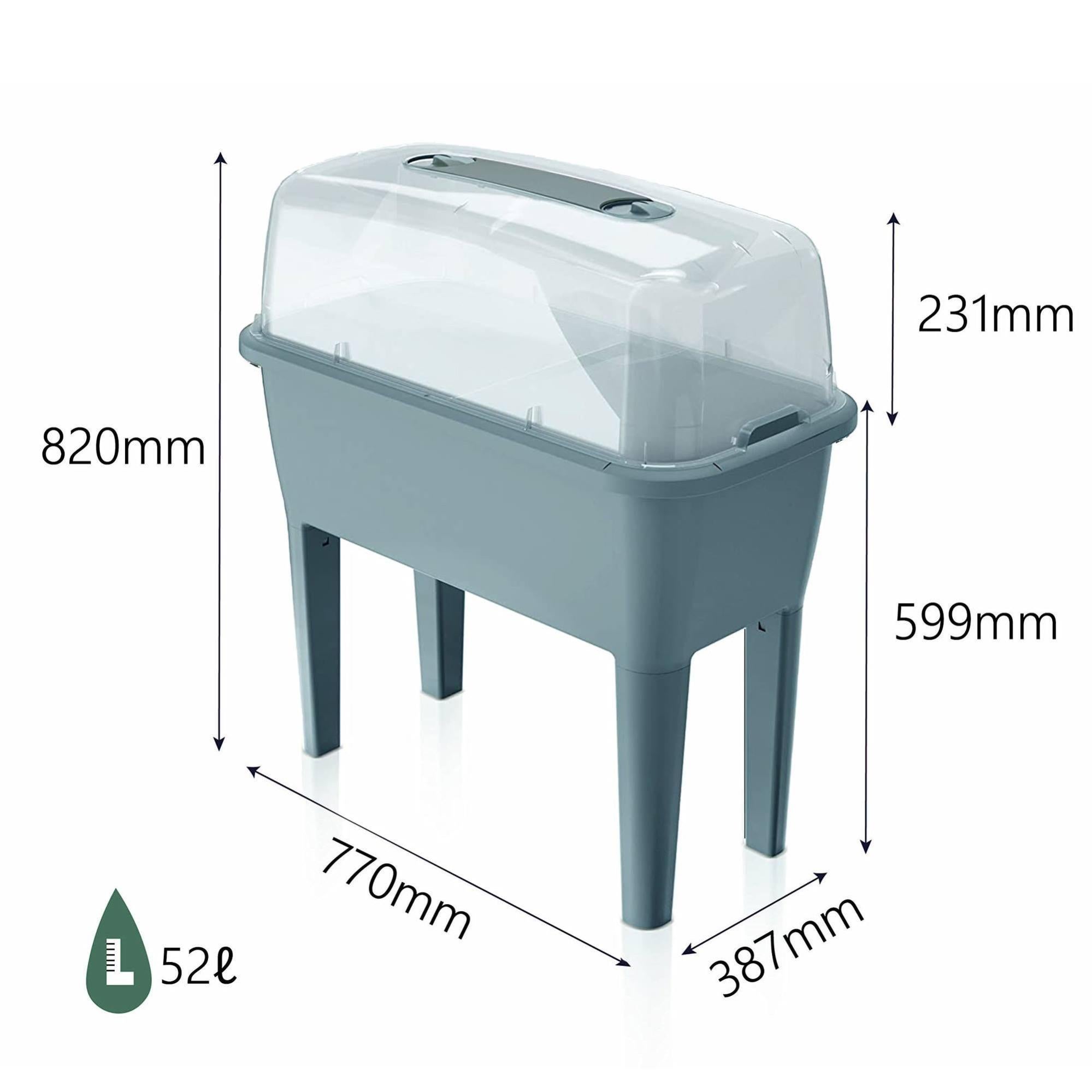 Set giardino urbano da 52 L in PP grigio + annaffiatoio da giardino verde da 4,5 L - 2