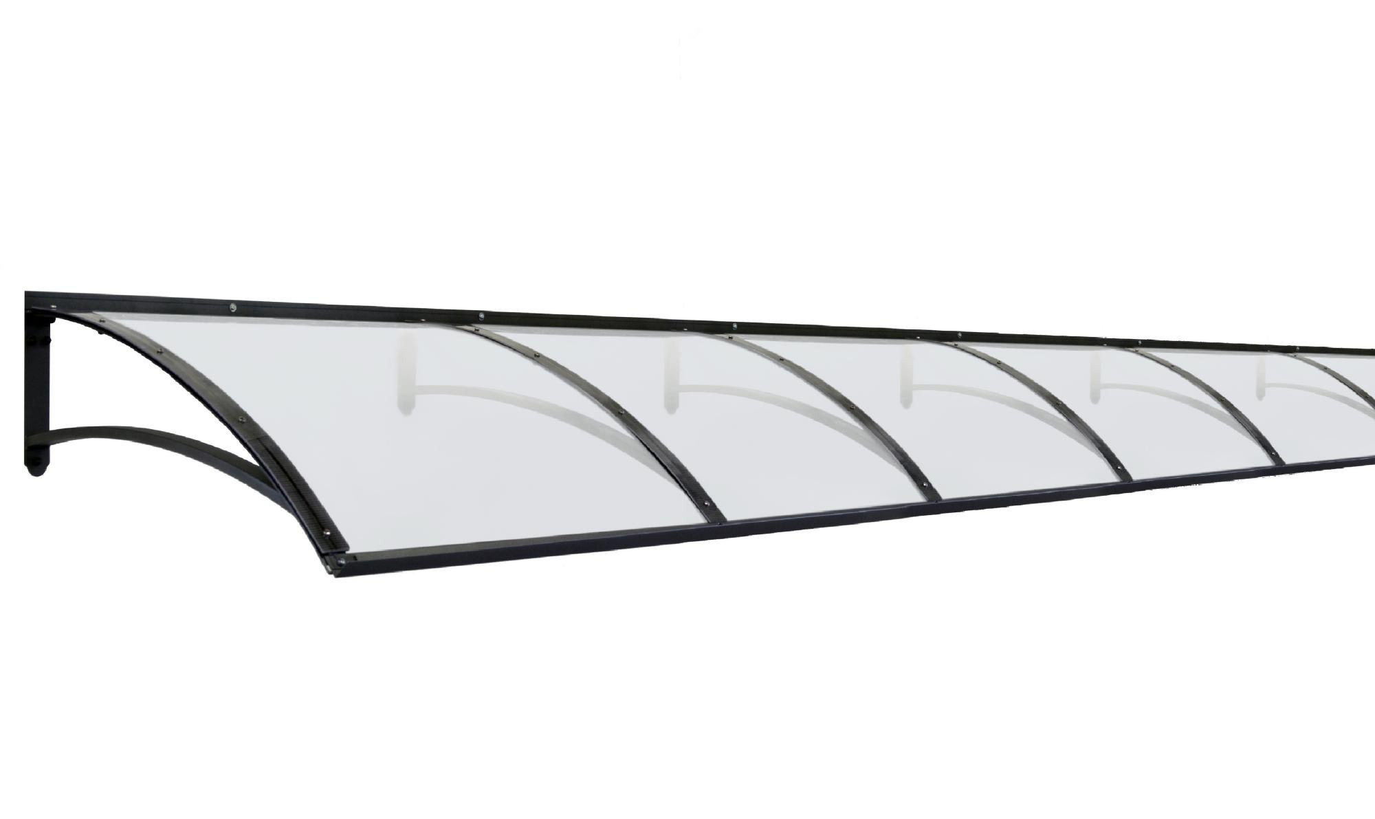 Marquesina De Policarbonato Transparente 120x80 Cm: Kit Completo Con Soportes Y Perfiles De Aluminio, Fácil Montaje