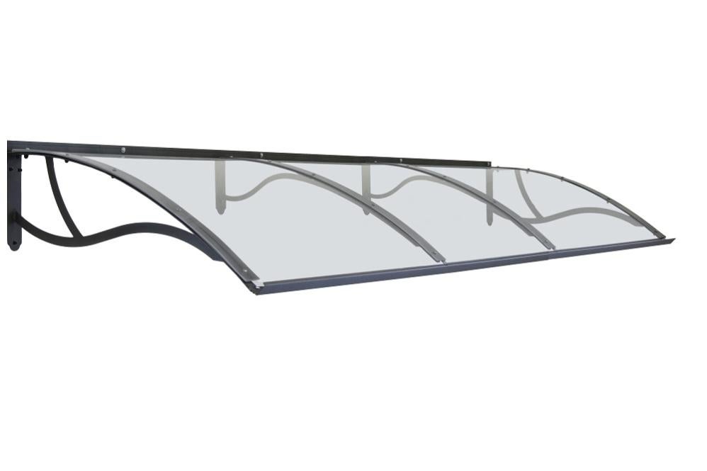 Marquesina exterior de hierro galvanizado, cubierta de policarbonato