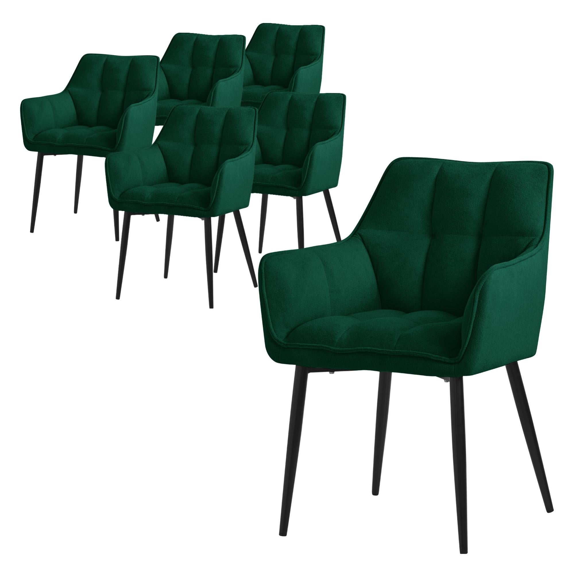Lot De 6 Chaises De Salle à Manger Moderne En Polyester Orange - Rembourrage éponge, Structure Acier - Charge Max 120 Kg