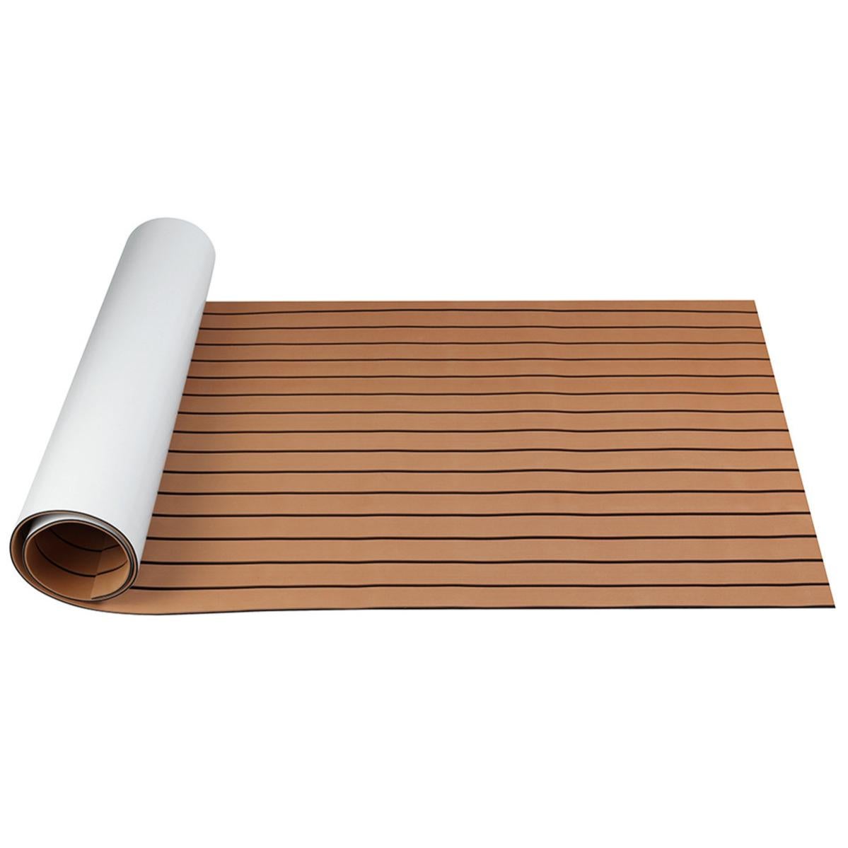 Tapis De Sol Bateau En EVA Teck – 240x90x0,6 Cm, Antidérapant, étanche, Facile à Couper/nettoyer, Pour Yacht/RV