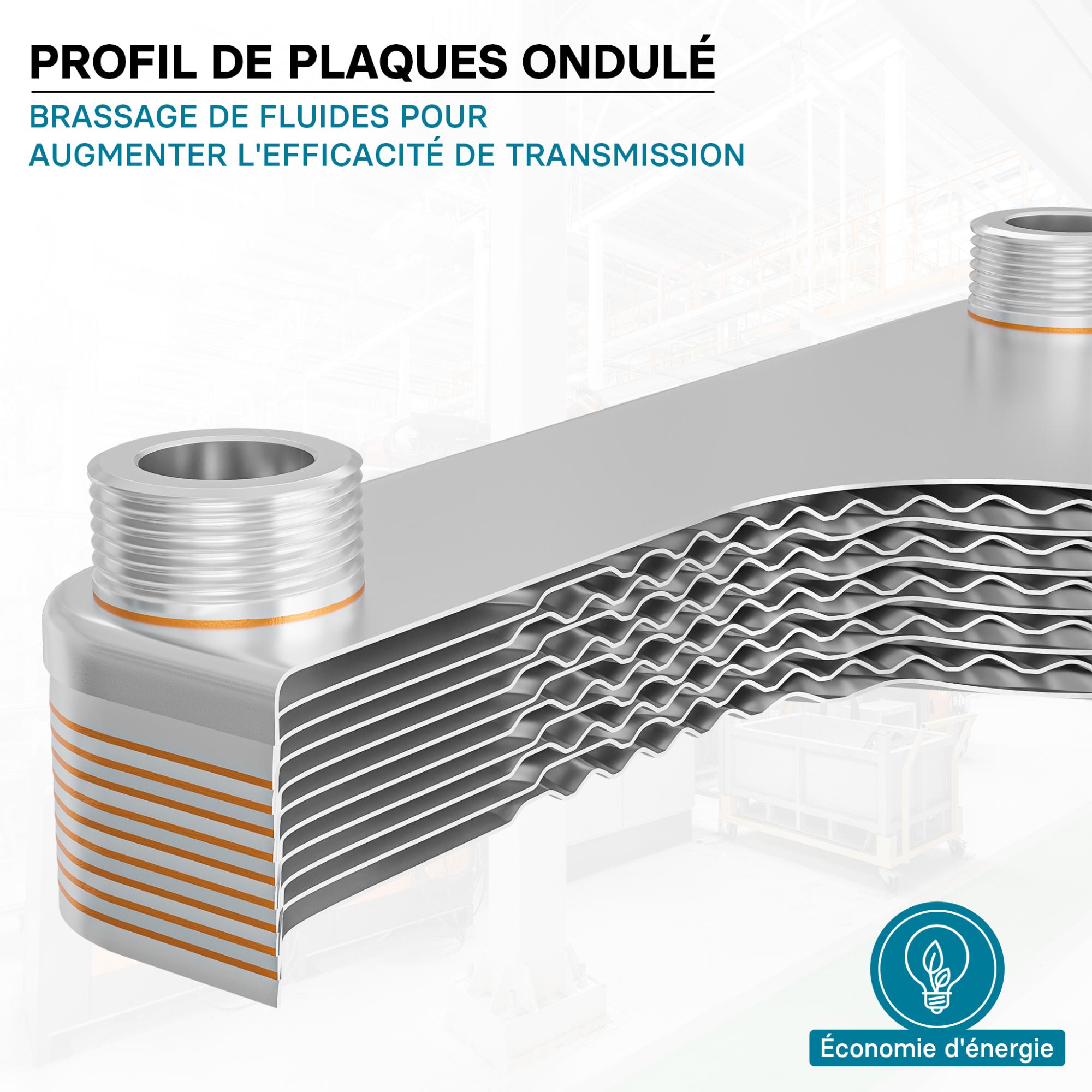 Échangeur De Chaleur Wiltec Inox 60 Plaques - 660 KW Max - Pour Solaire Et Chauffage