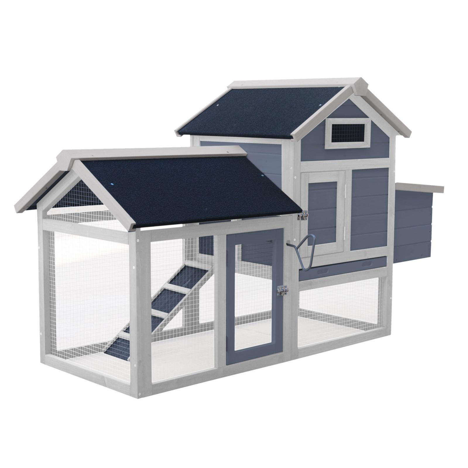 Poulailler Wiltec 310x150x150cm - Bois Traité Avec Pondoir Et Bac Amovible - Pour 3-6 Poules