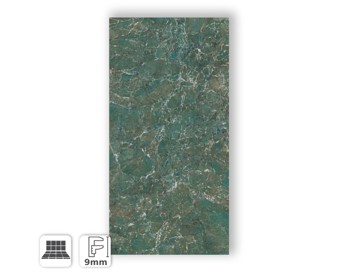 GRÈS CÉRAME EFFET MARBRE AMAZZONITE VERT BRILLANT 60X120 | Leroy Merlin