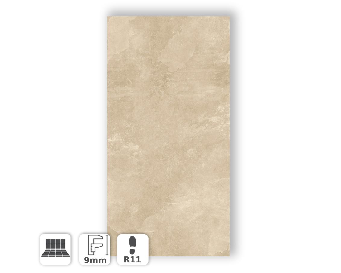 GRES PORCELLANATO EFFETTO PIETRA ARDESIA BEIGE ANTISCIVOLO 60X120 ...