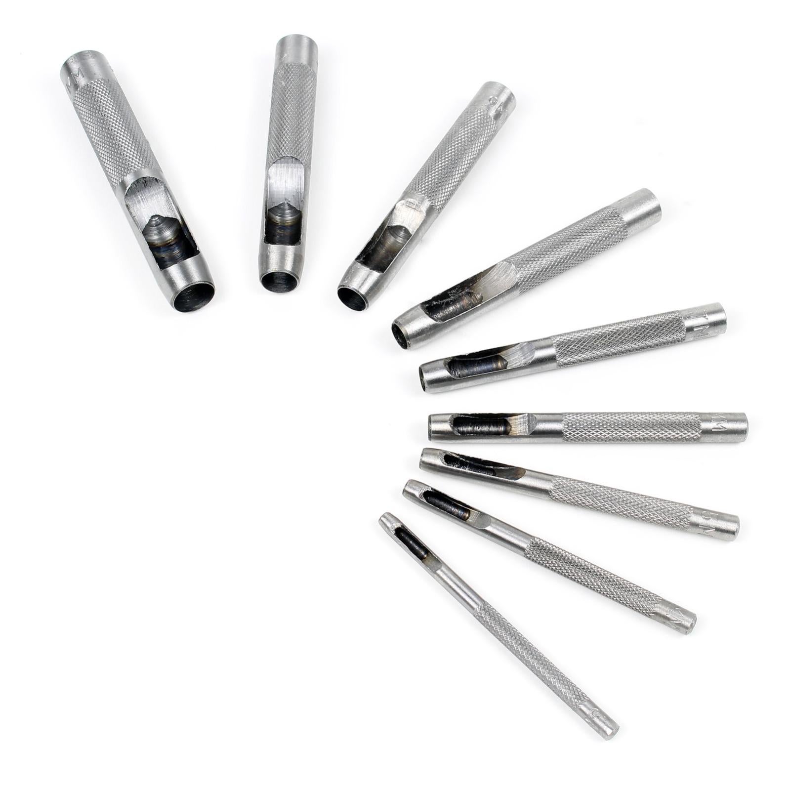 Set De 6 Poinçons Ronds Pour Cuir Et Tissu - Acier De Qualité - Différents Diamètres - Pour Ceintures, Bracelets, Sacs - 2
