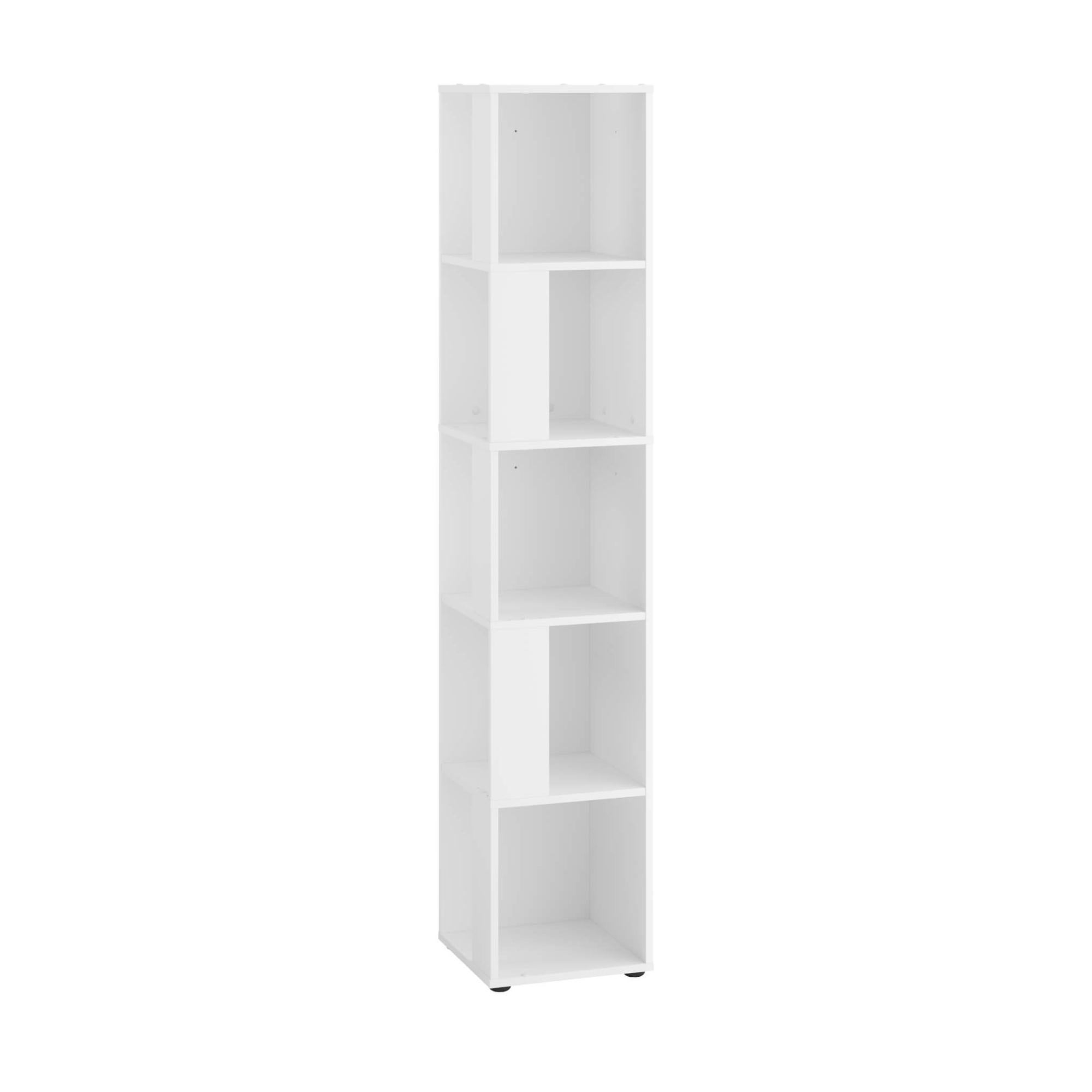 Five - Étagère De Rangement Colonne 4 Cases Bois Blanc H 134 Cm - Meuble Pratique Et Élégant