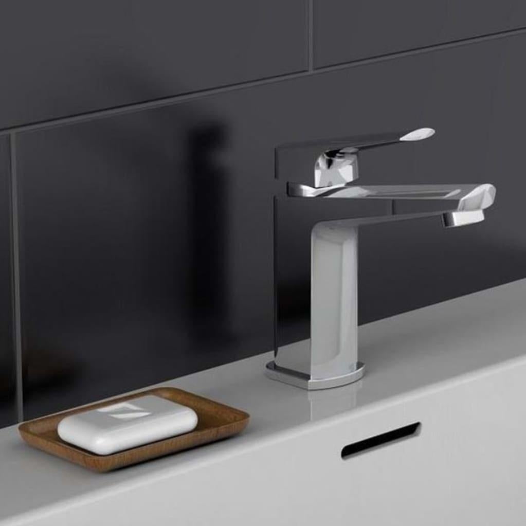 Grifo Mezclador De Baño Cromado + Lavabo Ovalado De Vidrio Templado – Conjunto Plata, 560x350x135 Mm, Desagüe Incluido