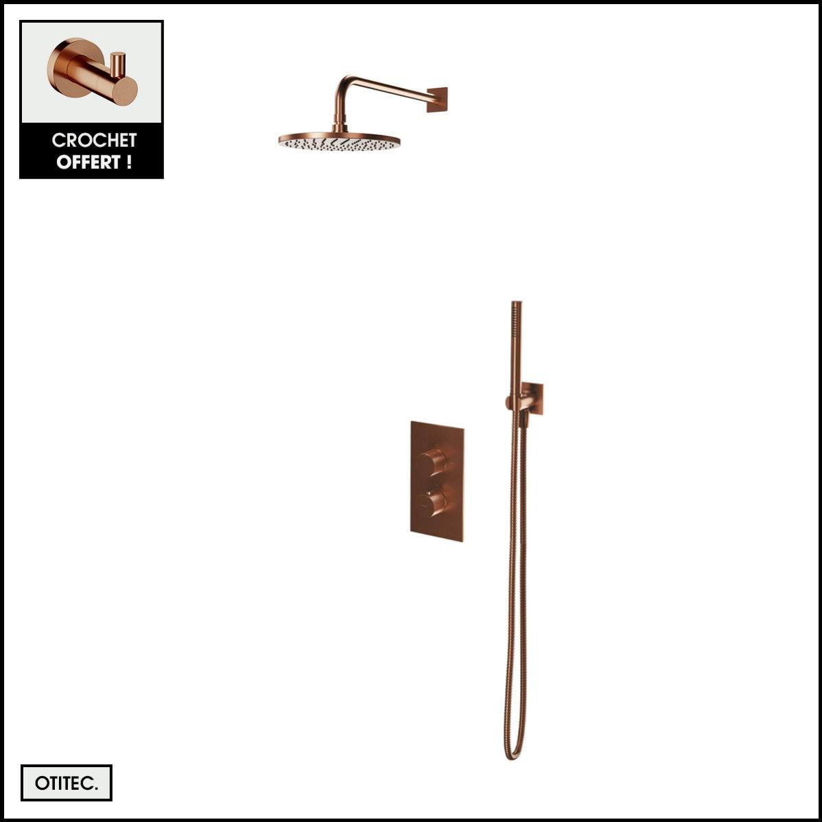 Soffione a parete con doccetta 2 getti - Syncro-Rain-Renovation, Bossini