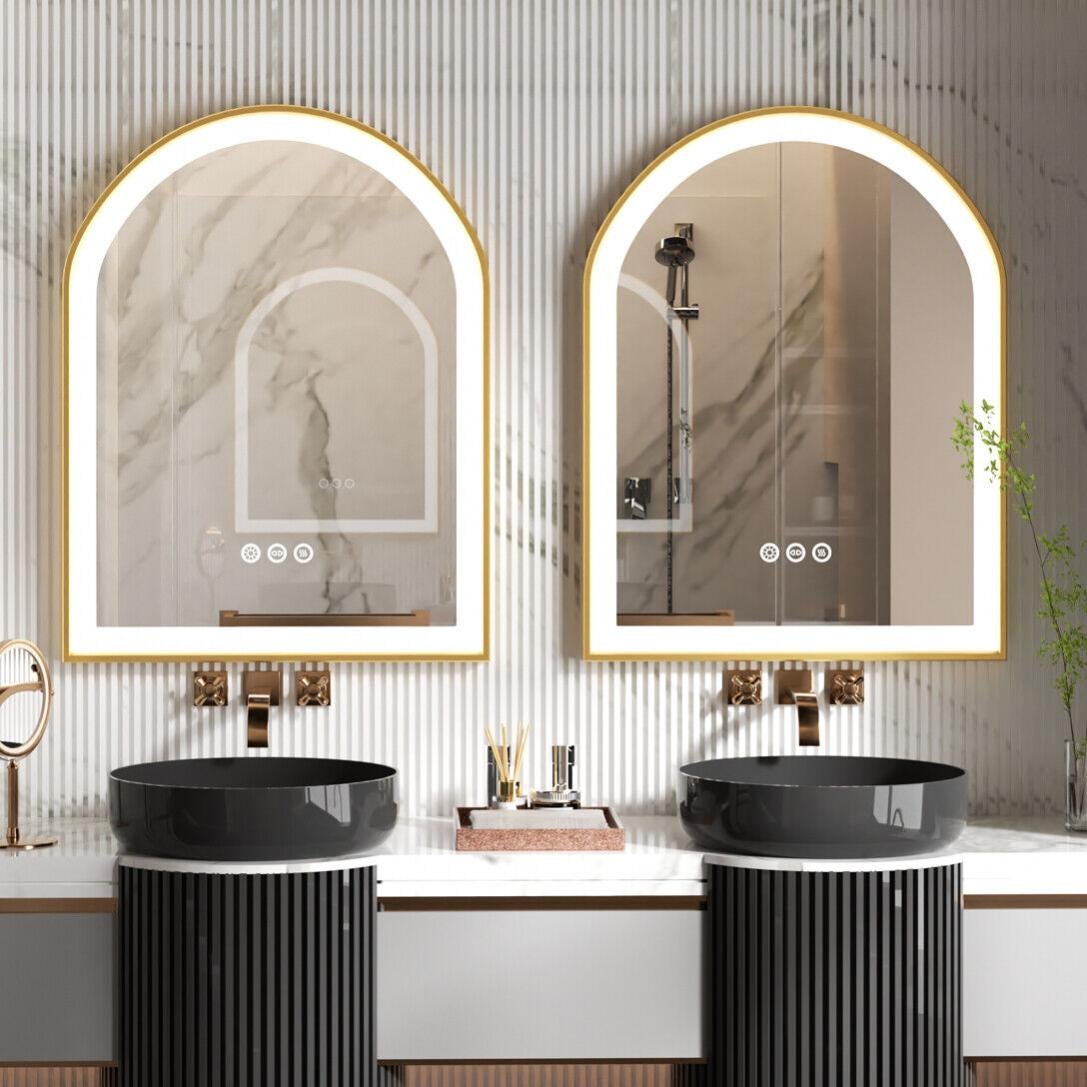 Miroir De Salle De Bain LED 16x24 Pouces - Rétroéclairé Et Avant - Mural - Neuf