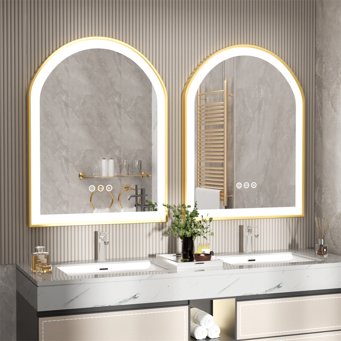 Miroir Salle de Bain LED 60x90cm avec Éclairage Miroir Lumineux Mural 3 Couleurs Réglables+ Mémoire+Tactile+Anti-buée - 3