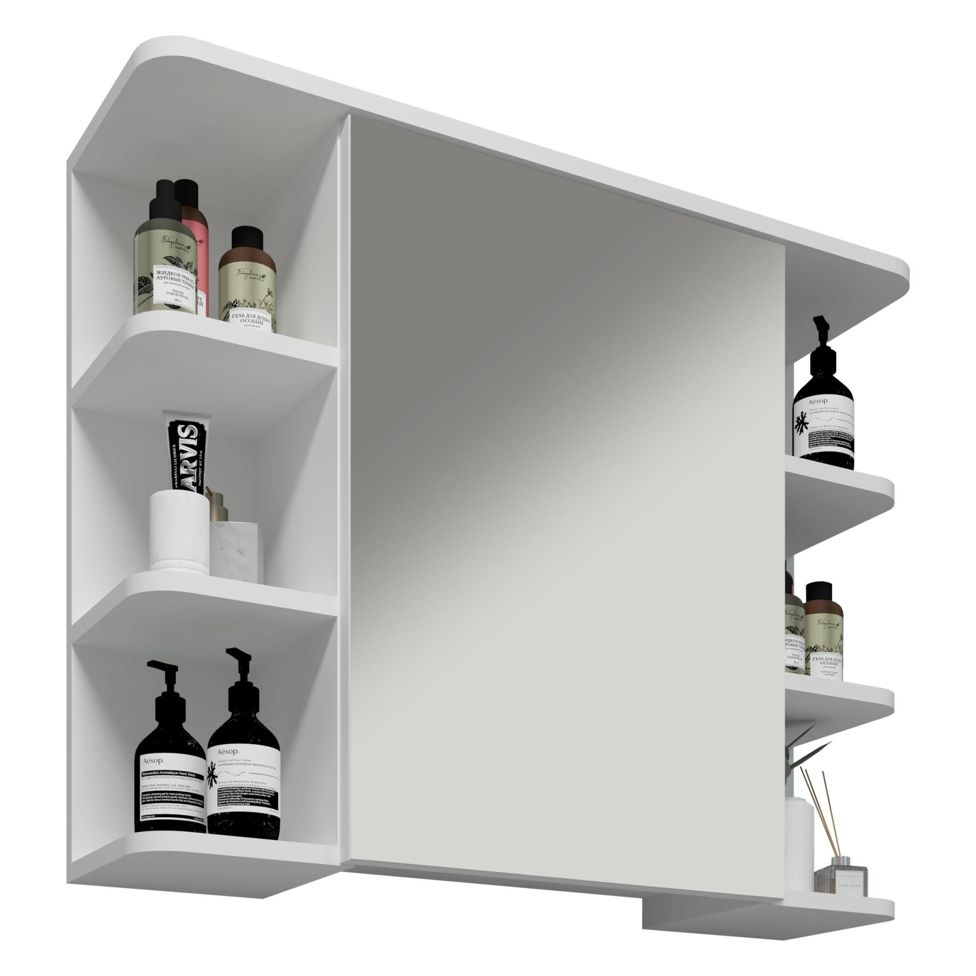 Armoire à Miroir LED 50x50cm SensaHome - Meuble Salle De Bain Éclairage 3 Couleurs - Noir