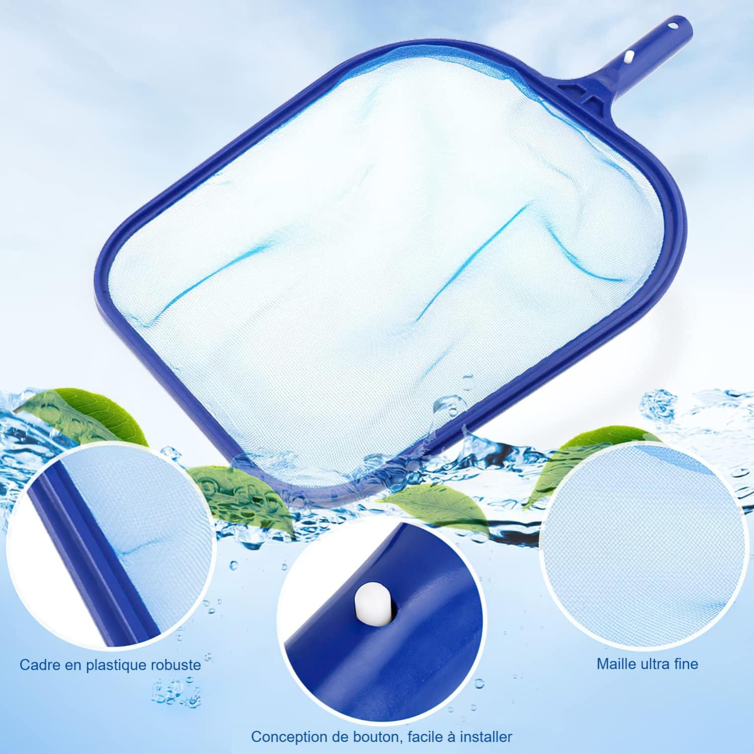 Épuisette De Piscine GIMOCOOL – Filet Extra-Fin Pour Surface Et Fond | Manche Télescopique | Nettoyage Facile Feuilles Et Débris