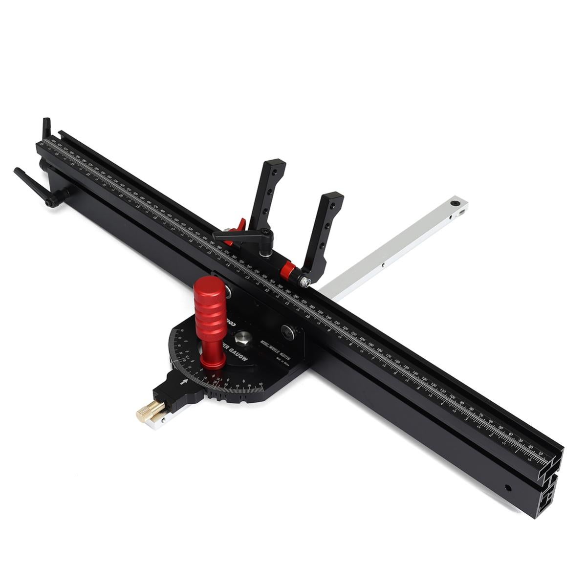 Butée Réglable Pour Rail à Onglet - CNC, Scie De Table, Toupie - Alliage Aluminium - Réglage Précis Longueur (rouge)