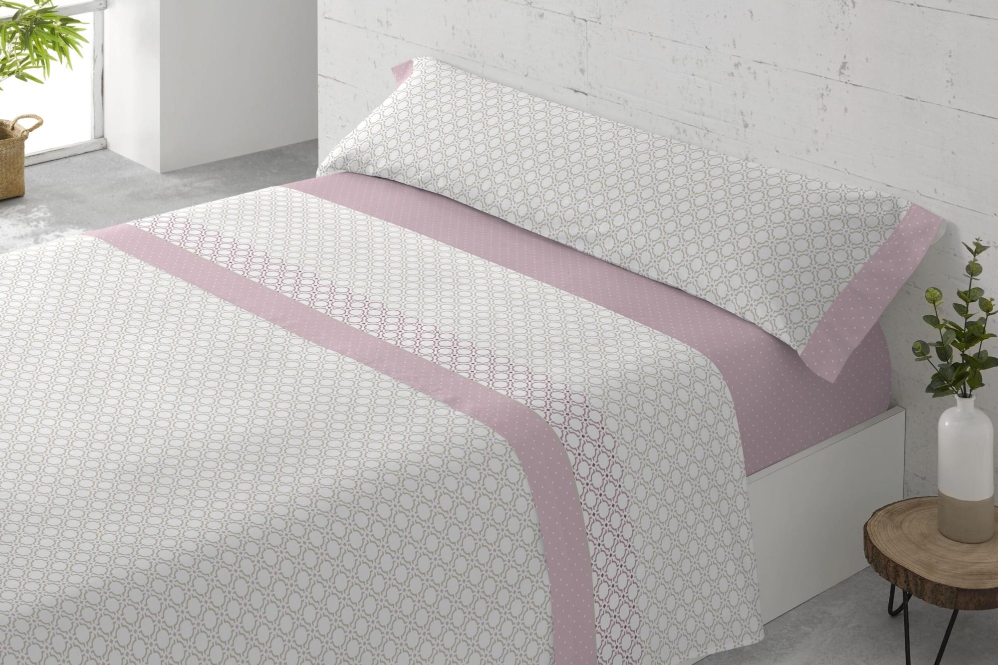 Juego de sábanas 3 piezas cama 105cm (105x200cm) nil rosa donegal collections