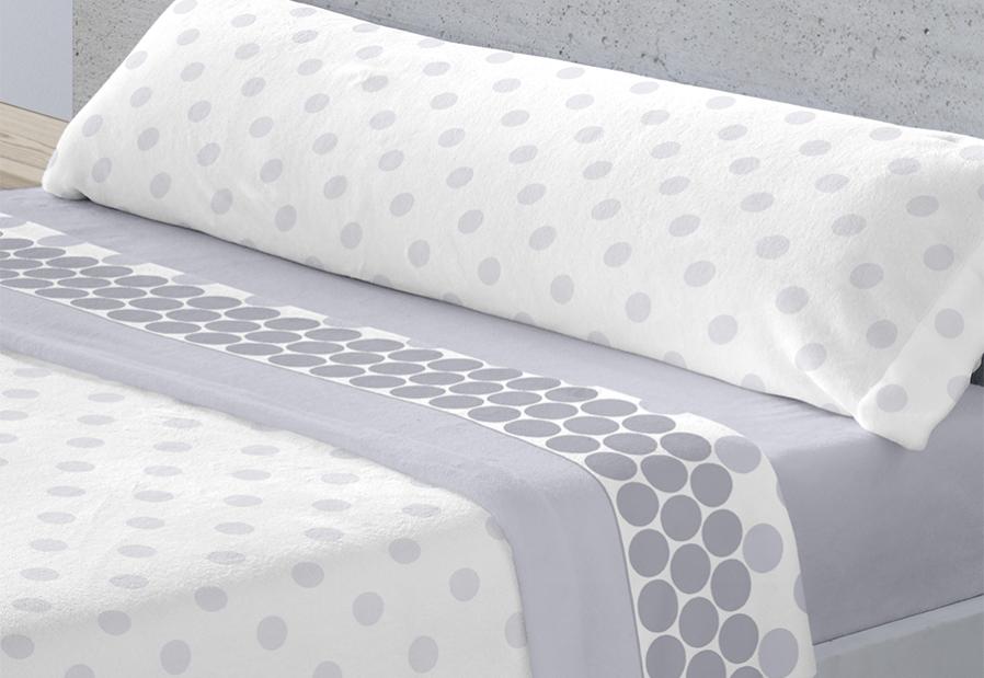 Juego sábanas 3 piezas microfibra círculo gris cama de 105cm donegal collections