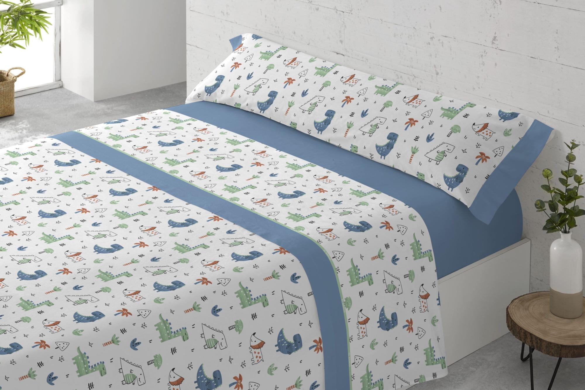 Juego de sábanas 3 piezas cama 105cm (105x200cm) leo azul donegal collections