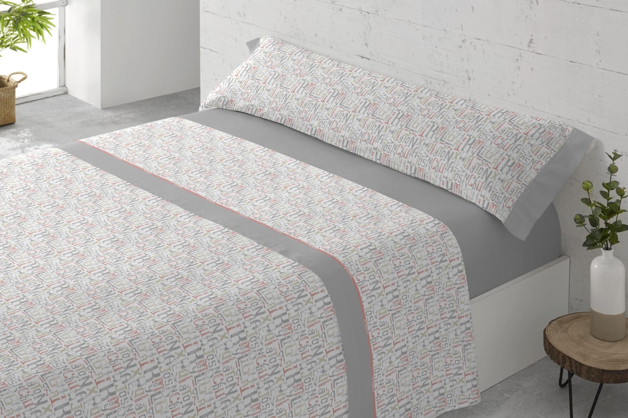 Juego de sábanas 3 piezas cama 105cm (105x200cm) tir gris donegal collections