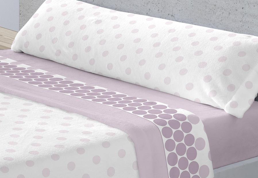 Juego sábanas 3 piezas microfibra círculo rosa cama de 135cm donegal collections