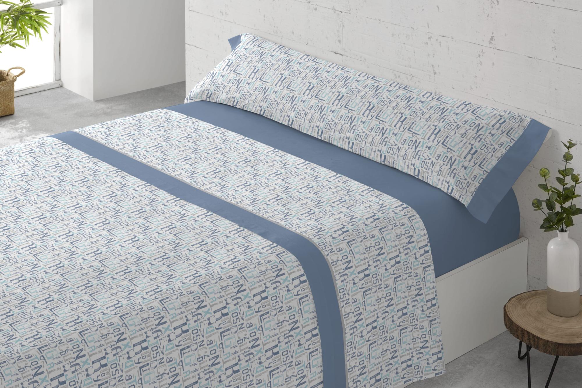 Juego de sábanas 3 piezas cama 105cm (105x200cm) tir azul donegal collections