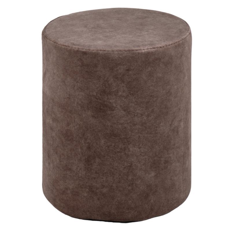 Pouf / Repose pieds rond en tissu microfibre marron D. 33 cm - ELLIE ...