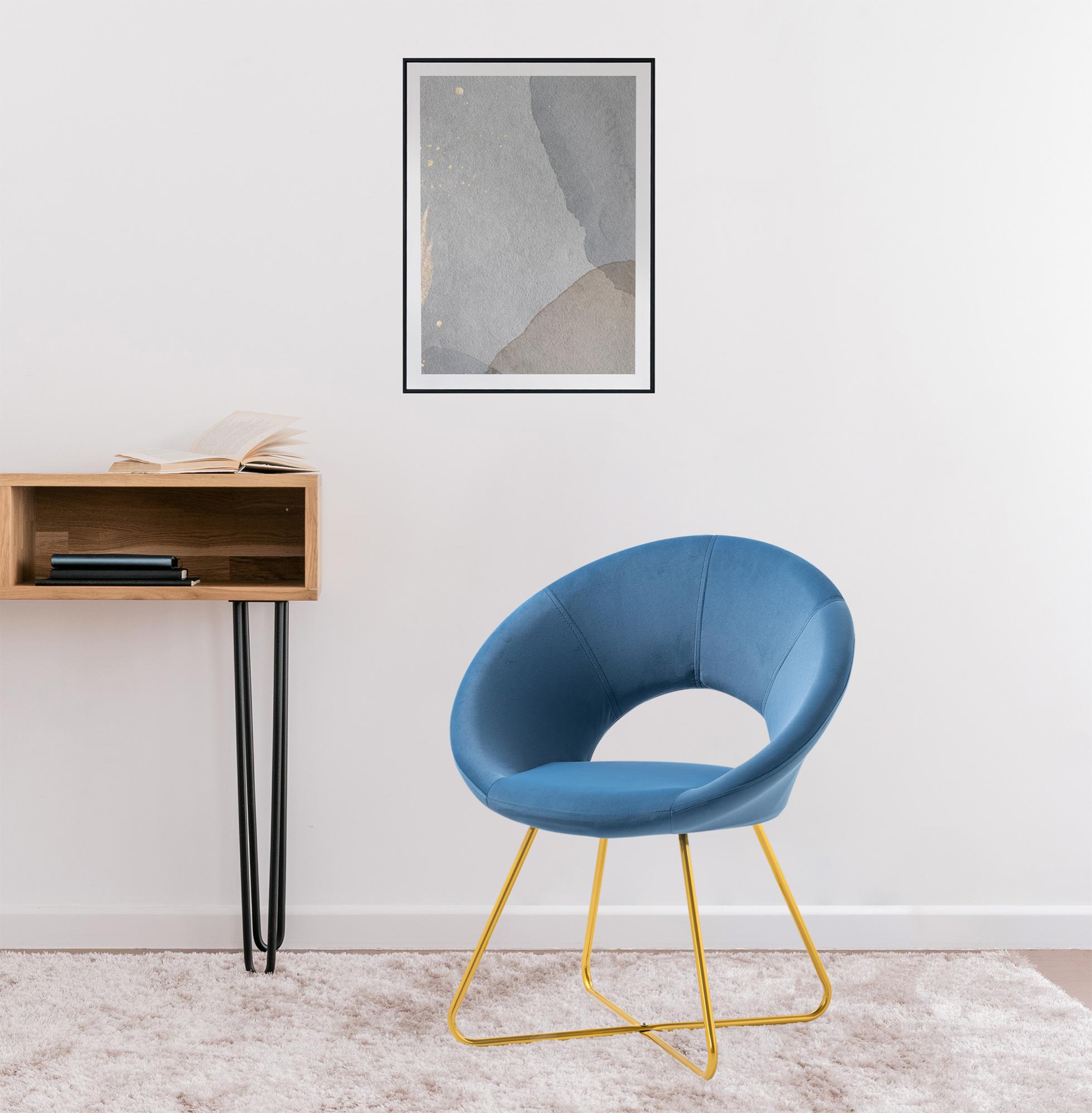 Poltrona Tonda Camera da Letto in Velluto Design Moderno