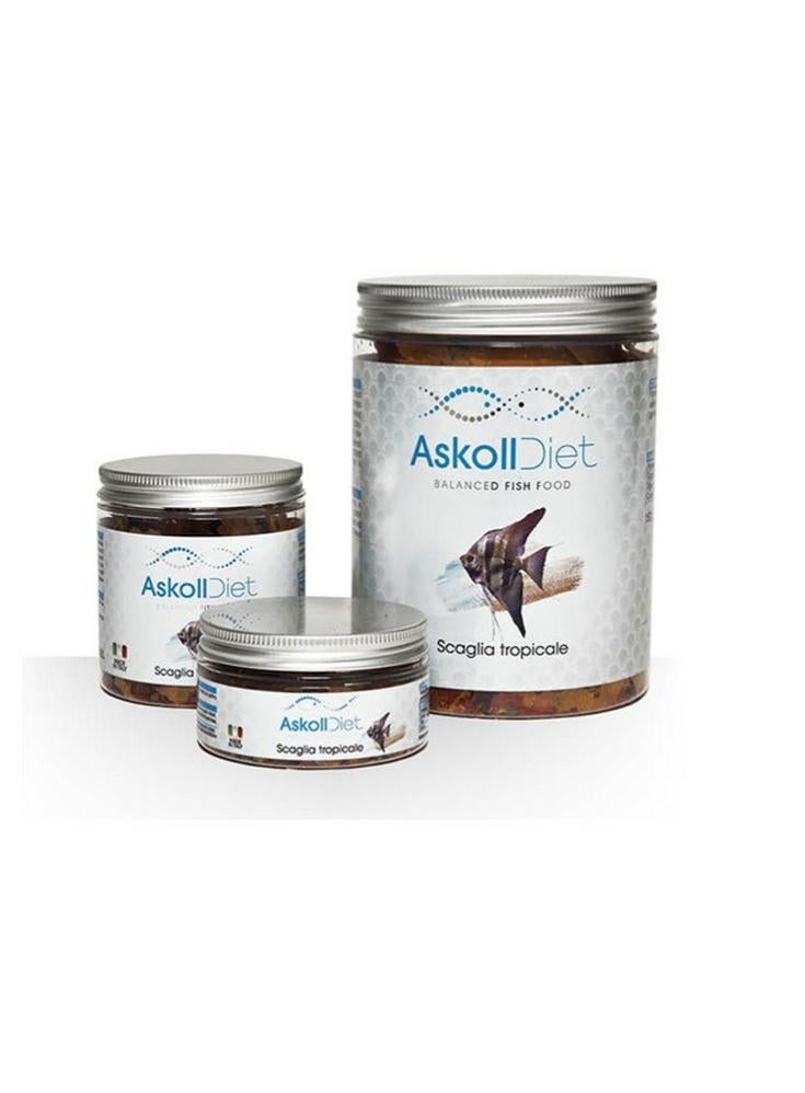 Askoll Diet Tropical Splitter Fischfutter (40 G / 250 Ml) - Hauptfutter Aus Artemia, Algen, Krill & Weizenkeimen Für Alle Tropischen Zierfische