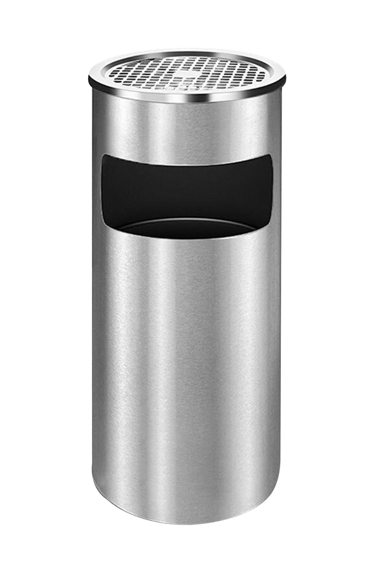 Posacenere In Acciaio Inox 2 Pezzi – Grande 10 Cm, Argentato, Con Scanalature Per Sigarette – Per Interni Ed Esterni
