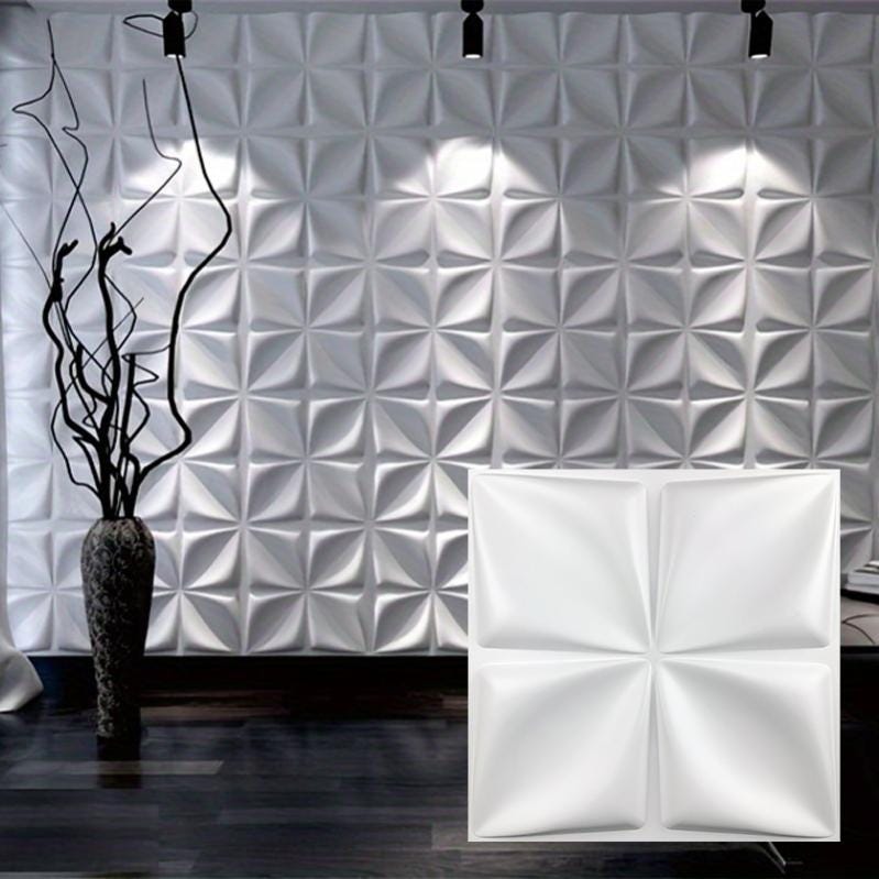 COMSTICKC Pannelli Murali 3d Adesivi Effetto Legno Bianco, 10 Pezzi 30x30 Cm, Pannelli Murali In PVC Legno Per Decorativi Pareti Interne Cucina, Bagno, Soggiorno, Impermeabile, Marrone-verde