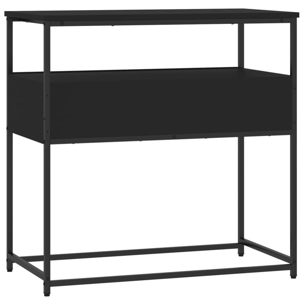 Table Console Noire 90 Cm En Panneaux De Bois Design Moderne