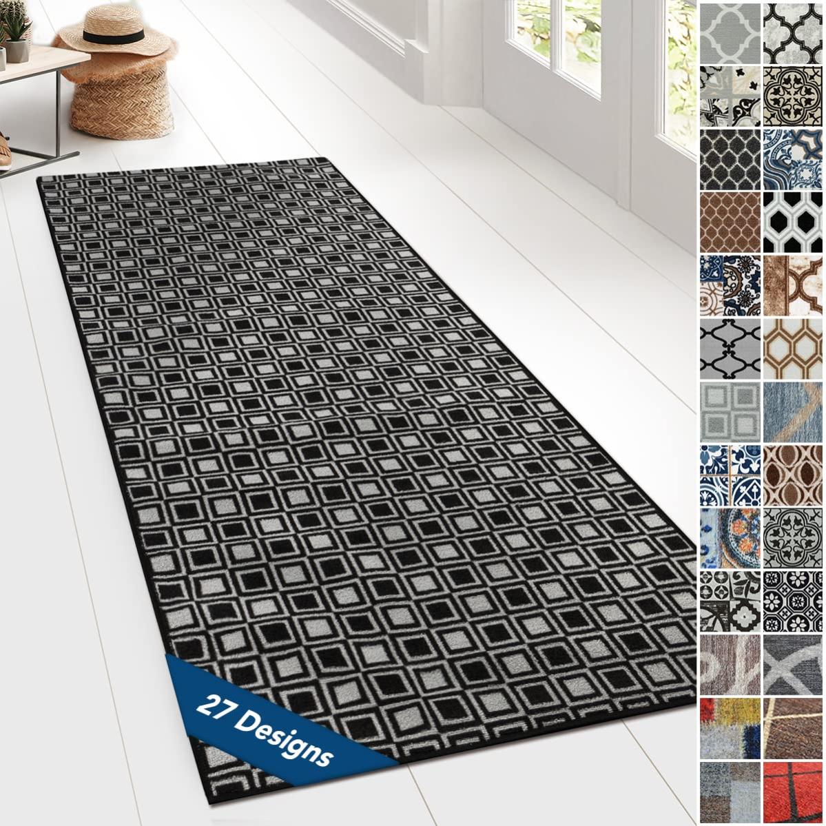 Tapis Couloir Moderne Lavable antiderapant Long Design Traditionnel Tapis de Couloir Au Mètre